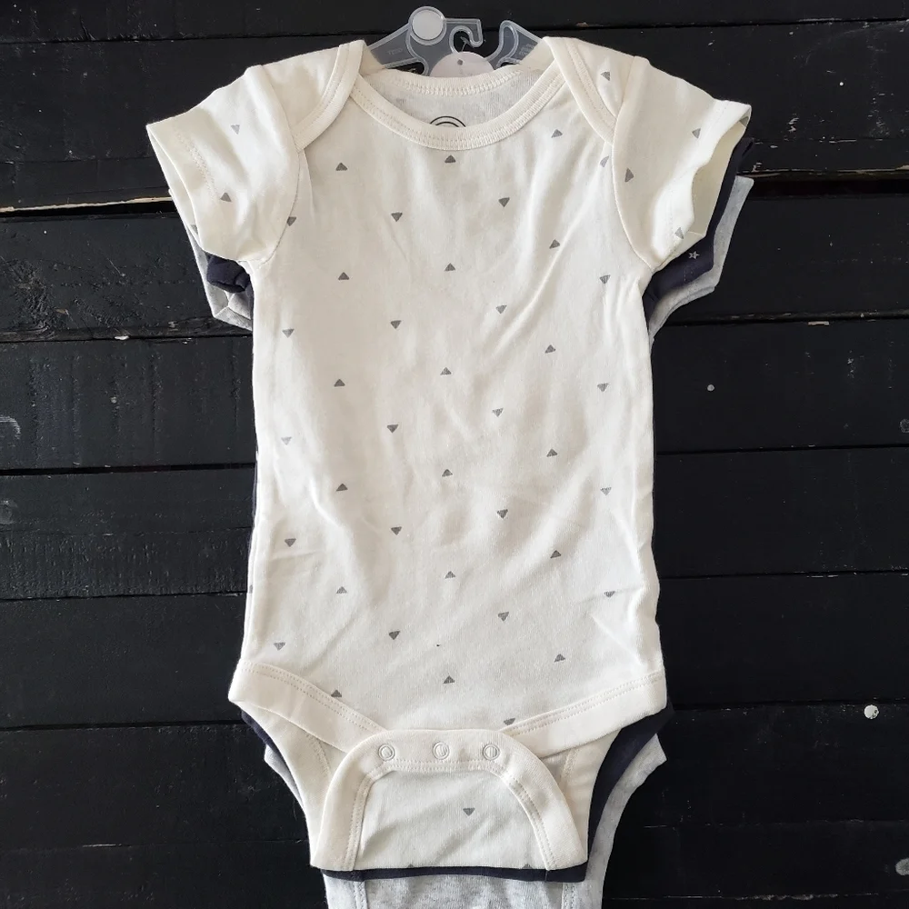Wonder Nation NWT Baby 6-9 Months Short Sleeve Bodysuit Three Pieces Set Unisex